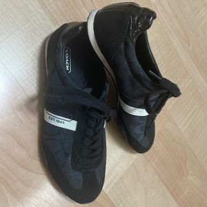 Black Coach sneakers size 8